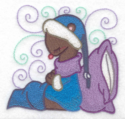 Embroidery Design: Weasel sleeping small 3.87w X 3.75h