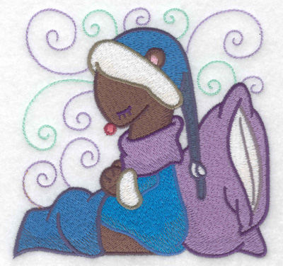 Embroidery Design: Weasel sleeping large 4.96w X 4.80h