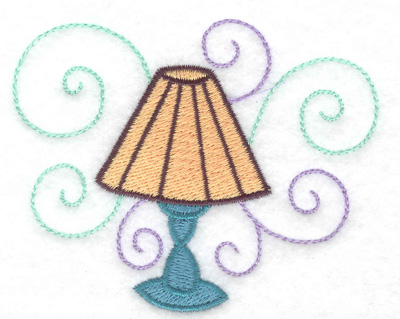 Embroidery Design: Lamp with swirls 3.53w X 2.87h