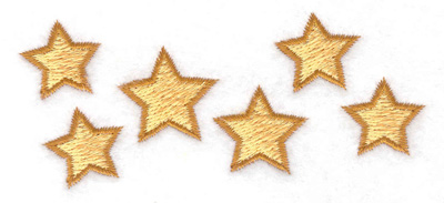 Embroidery Design: Stars in a row 3.86w X 1.63h