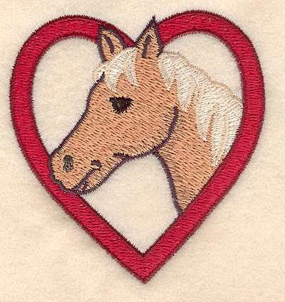 Embroidery Design: Palimino head in heart 2.96w X 3.14h