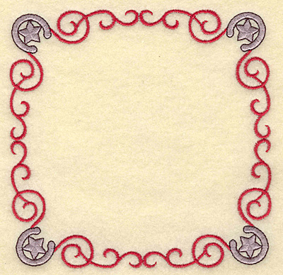 Embroidery Design: Horseshoe and swirls frame 4.96w X 4.96h