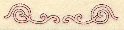 Embroidery Design: Redwork swirls 3.87w X 0.69h
