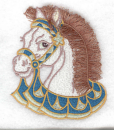 Embroidery Design: Carousel Horse 2 Fringe  3.13w X 3.68h