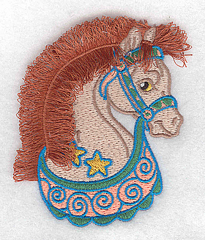 Embroidery Design: Carousel Horse 8 Fringe 2.99w X 3.59h
