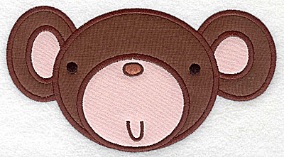 Embroidery Design: Monkey head applique large 6.84w X 3.70h