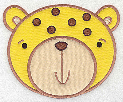 Embroidery Design: Cheetah head applique large 6.00w X 4.93h