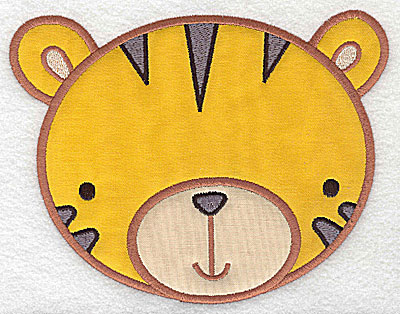 Embroidery Design: Tiger head applique large 6.32w X 4.89h