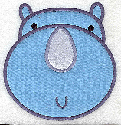 Embroidery Design: Rhino head applique large 4.77w X 4.99h