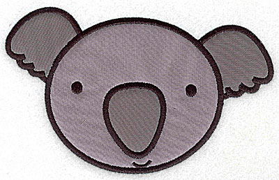 Embroidery Design: Koala bear head applique large 6.53w X 4.09h