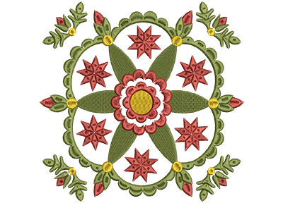 Embroidery Design: Baltimore Quilt Block 8 Lg 7.25w X 7.25h
