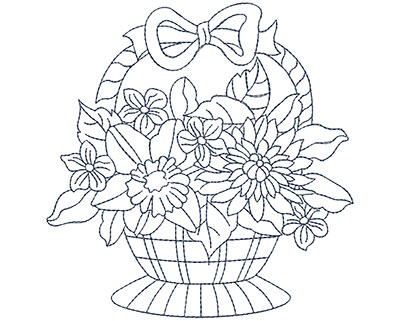 Embroidery Design: Blueworks Basket 3 Lg 4.81w X 4.94h