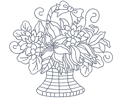 Embroidery Design: Blueworks Basket 4 Lg 4.91w X 4.57h