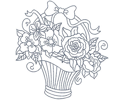 Embroidery Design: Blueworks Basket 5 Lg 4.71w X 4.97h