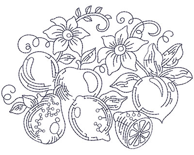 Embroidery Design: Fruit Lg 5.82w X 4.39h