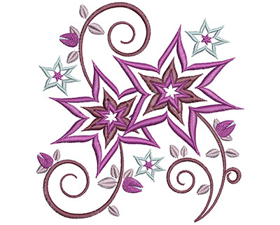 Embroidery Design: Floral Swirls Lg 4.64w X 4.92h