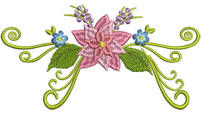 Embroidery Design: Flower Swirl 5.01w X 2.69h