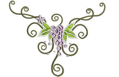 Embroidery Design: Grape Vine Swirls 5.10w X 4.07h