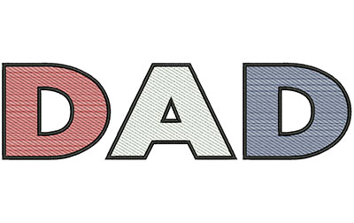 Embroidery Design: Dad Text 10.59w X 2.93h
