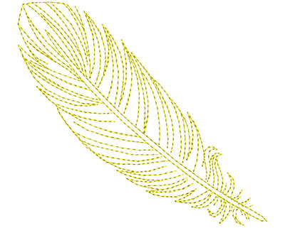 Embroidery Design: Fancy Feather A Large 4.90w X 4.41h