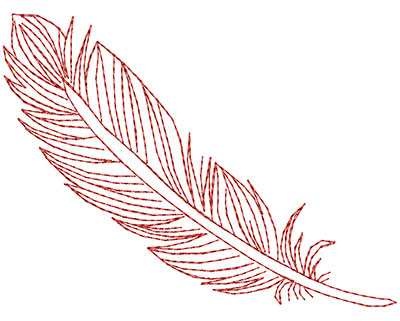 Embroidery Design: Fancy Feather B Large 4.51w X 3.35h