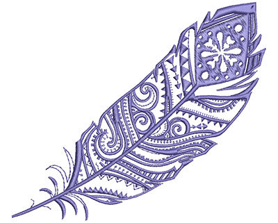 Embroidery Design: Fancy Feather D Large 5.46w X 4.70h