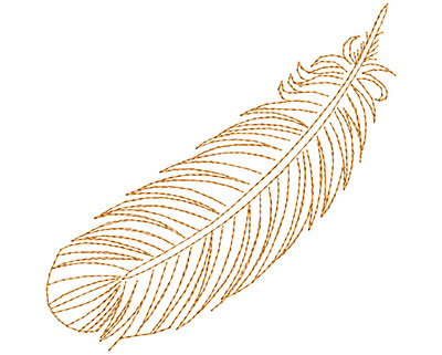 Embroidery Design: Fancy Feather E Large 4.75w X 4.73h