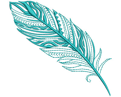 Embroidery Design: Fancy Feather F Large 4.15w X 3.86h