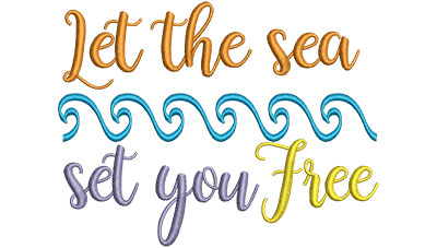 Embroidery Design: Let The Sea Set You Free 4.53w X 5.86h