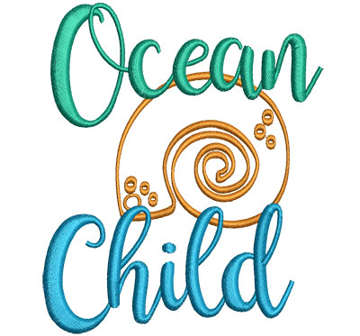 Embroidery Design: Ocean Child 3.77w X 4.52h