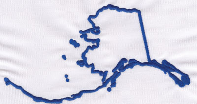 Embroidery Design: Alaska Outline3.67" x 6.84"