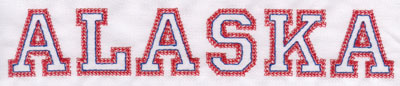 Embroidery Design: Alaska Name1.44" x 8.02"
