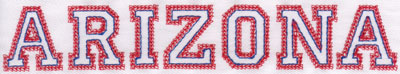 Embroidery Design: Arizona Name1.33" x 7.90"