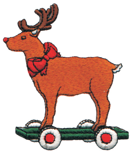 Embroidery Design: Reindeer on Wheels2.72" x 3.16"