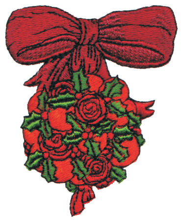 Embroidery Design: Orange & Rose Mistletoe2.38" x 2.91"
