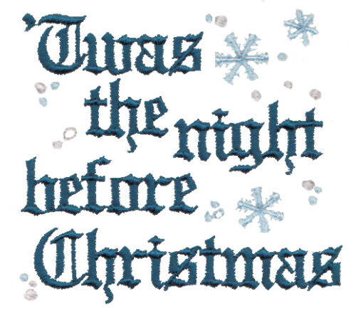 Embroidery Design: 'Twas the night before Christmas lettering3.15" x 2.87"