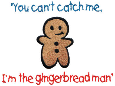 Embroidery Design: I'm the Gingerbread Man4.75" x 3.58"