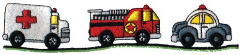 Embroidery Design: Emergency Vehicles6.06" x 1.29"