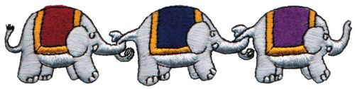 Embroidery Design: Elephants5.84" x 1.37"