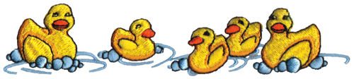 Embroidery Design: Rubber Duckies5.95" x 1.25"