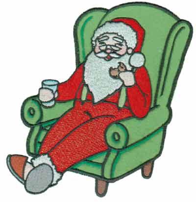 Embroidery Design: Santa in Armchair Applique5.92" x 6.01"