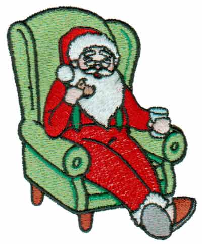 Embroidery Design: Santa In Armchair3.01" x 3.70"