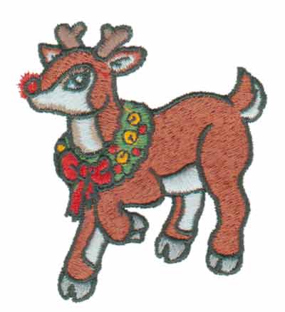 Embroidery Design: Rudolph the Reindeer2.67" x 2.93"