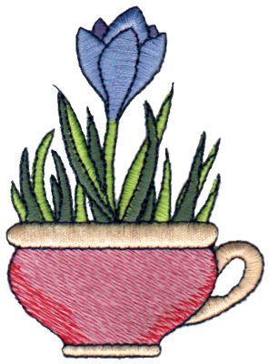 Embroidery Design: Crocus in Mug2.52" x 3.41"