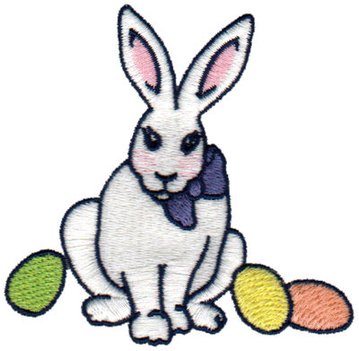 Embroidery Design: Rabbit & Eggs3.46" x 3.31"