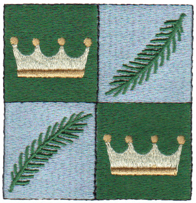 Embroidery Design: Crowns & Palms2.98" x 3.03"
