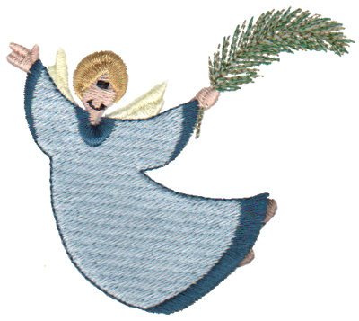 Embroidery Design: Angel with Palm Leaf3.41" x 3.05"