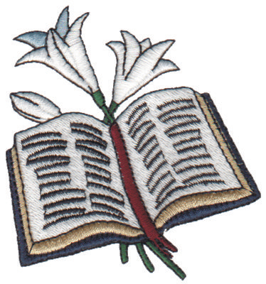 Embroidery Design: Bible & Lilies3.14" x 3.28"