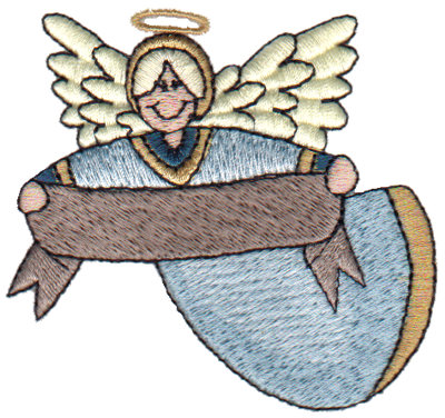 Embroidery Design: Angel with Banner3.07" x 2.89"