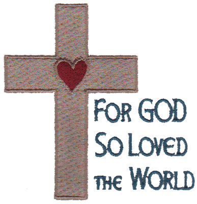 Embroidery Design: For God So Loved the World3.39" x 3.42"